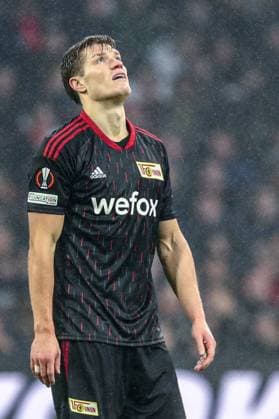Kevin Behrens FC Union Berlin, 17 dissatisfied, disappointed enttaeusch, NL, Ajax Amsterdam vs FC Union Berlin, UEFA Europa League Play Offs, first leg, season 2022 2023, 16 02 2023, NL, Ajax Amsterdam vs FC Union Berlin, UEFA Europa League Play Offs, first leg, season 2022 2023, 16 02 2023, Photo Eibner Pressefoto Gabriel Boia Amsterdam Copyright: xEibner-Pressefoto GabrielxBoiax EP_EER