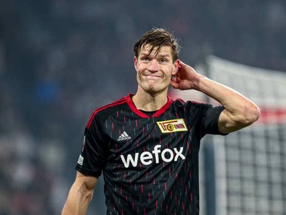 Kevin Behrens FC Union Berlin, 17 dissatisfied, disappointed enttaeusch, NL, Ajax Amsterdam vs FC Union Berlin, UEFA Europa League Play Offs, first leg, season 2022 2023, 16 02 2023, NL, Ajax Amsterdam vs FC Union Berlin, UEFA Europa League Play Offs, first leg, season 2022 2023, 16 02 2023, Photo Eibner Pressefoto Gabriel Boia Amsterdam Copyright: xEibner-Pressefoto GabrielxBoiax EP_EER