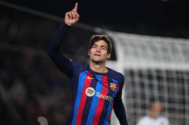 ESP: FC Barcelona, Barca Manchester United, ManU UEFA Europa League Marcos Alonso of FC Barcelona celebrates after scoring the 1-0 during the La Liga match between FC Barcelona and Manchester United played at Spotify Camp Nou Stadium on February 16, 2023 in Barcelona, Spain. kpng Copyright: xSergioxRuizx xPRESSINx PS_230215_547