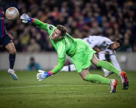Sport Bilder des Tages Barcelona vs Manchester United, ManU Stegen (Barcelona) in action during the game valid for Europe League at the Camp Nou stadium, in Barcelona, today February 16, 2023. Copyright: xx AB4I7894