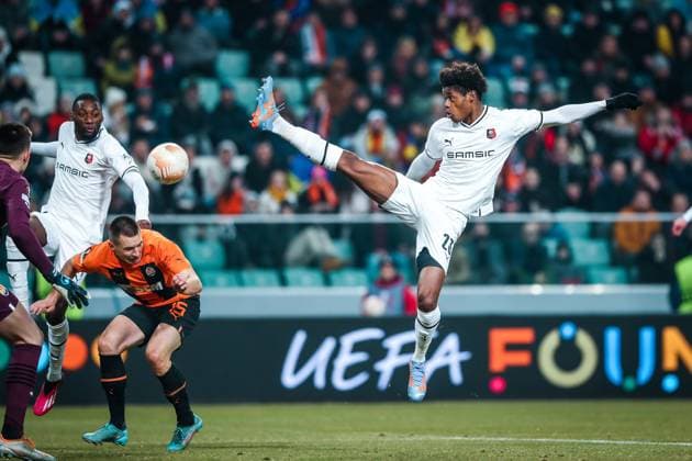 16.02.2023 Warszawa Pilka nozna UEFA Liga Europy 2022 2023, 1 16 finalu Szachtar Donieck - Stade Rennes FC N z Warmed Omari Foto Adam Starszynski PressFocus 16.02.2023 Warsaw Football UEFA Europa League 2022 2023, round 1 of 16 Shakhtar Donetsk - Stade Rennes FC Warmed Omari Credit Adam Starszynski PressFocus NEWSPIX.PL --- Newspix.pl  20230216PF_AS148