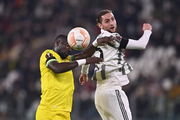 Foto Fabio Ferrari LaPresse 16 Febbraio 2023 - Torino, Italia - calcio - Juventus vs Nantes - UEFA Europa League - Spareggi andata - Juventus Stadium. Nella foto: Adrien Rabiot (Juventus F.C.), Moussa Sissoko(Nantes) February 16, 2023 Turin, Italy - sport, calcio - Juventus vs Nantes - UEFA Europa League - Play off -1st leg- Juventus Stadium. Adrien Rabiot (Juventus F.C.), Moussa Sissoko(Nantes)  Copyright: xFabioxFerrari LaPressex