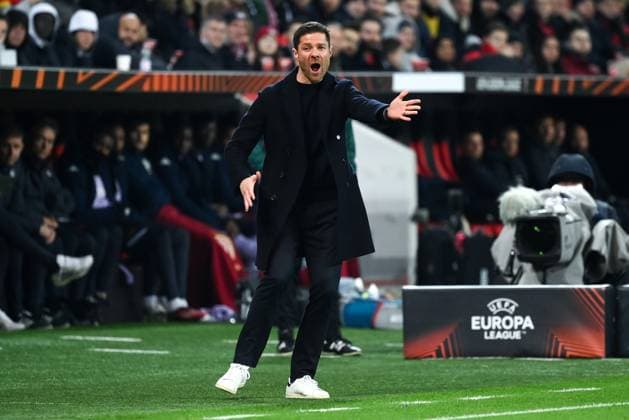 Coach Xabi Alonso Bayer 04 Leverkusen 16 02 2023, football Europa League, season 2022 23, knockout rounds play off, Bayer 04 Leverkusen AS Monaco Leverkusen BayArena Nordrhein Westfalen Germany Team2
