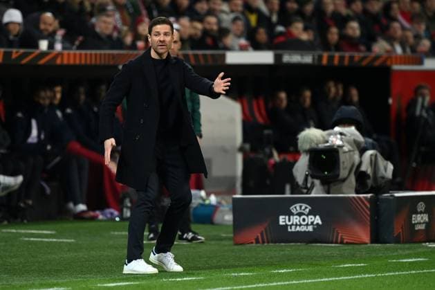 Coach Xabi Alonso Bayer 04 Leverkusen 16 02 2023, football Europa League, season 2022 23, knockout rounds play off, Bayer 04 Leverkusen AS Monaco Leverkusen BayArena Nordrhein Westfalen Germany Team2