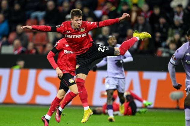 GER, Europa League, Bayer Leverkusen vs AS Monaco 16 02 2023, BayArena , Leverkusen , GER, Europa League, Bayer Leverkusen vs AS Monaco in picture picture shows Adam Hlozek Bayer Leverkusen 23 nordphotoxGmbHx xTeresaxKroeger nordphoto00008
