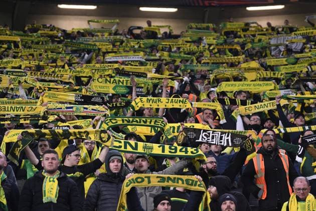 Foto Fabio Ferrari LaPresse 16 Febbraio 2023 - Torino, Italia - calcio - Juventus vs Nantes - UEFA Europa League - Spareggi andata - Juventus Stadium. Nella foto: tifosi del Nantes February 16, 2023 Turin, Italy - sport, calcio - Juventus vs Nantes - UEFA Europa League - Play off -1st leg- Juventus Stadium. In the pic: Nantes supporters  Copyright: xFabioxFerrari LaPressex