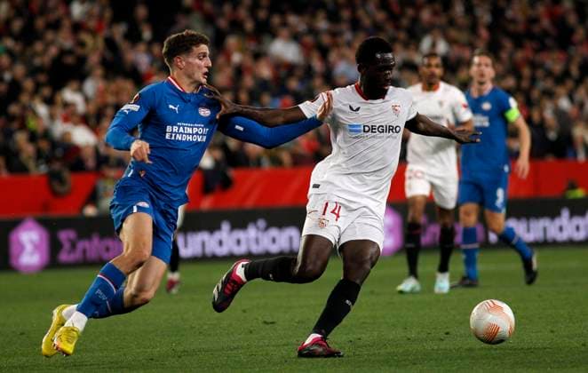 UEFA Europa League Knockout Round Play Offs Sevilla vs PSV Eindhoven at Ramon Sanchez Pizjuan Stadium, Sevilla, Spain, 16th February 2023 SEVILLE 15 02 2023 UEL ELIMINATORY ROUND UEL ESTADIO SANCHEZ PIZJUAN SEVILLAFC PSV EINDHOVEN 900 Cordon Press  900 CordonxPress LOF - Sevilla vs PSV Eindhoven