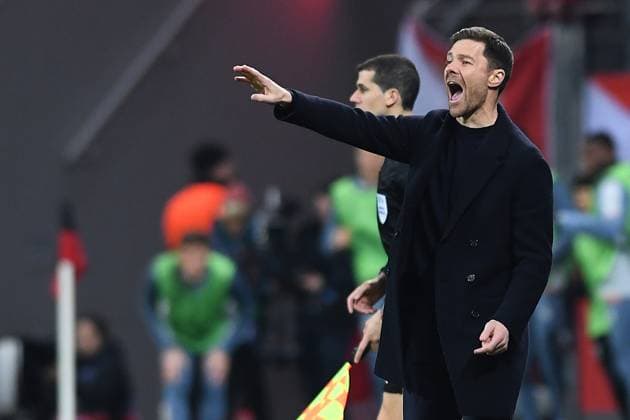 Soccer Europa League K o round Play off Bayer 04 Leverkusen AS Monaco on 16 02 2023 in the BayArena in Leverkusen Xabi Alonso coach head coach Leverkusen xHDx
