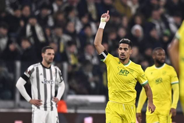 Foto Fabio Ferrari LaPresse 16 Febbraio 2023 - Torino, Italia - calcio - Juventus vs Nantes - UEFA Europa League - Spareggi andata - Juventus Stadium. Nella foto: esultanza Ludovic Blas( Nantes) dopo la rete 1-1 February 16, 2023 Turin, Italy - sport, calcio - Juventus vs Nantes - UEFA Europa League - Play off -1st leg- Juventus Stadium. In the pic: Ludovic Blas (Nantes) celebration after scoring goal 1-1  Copyright: xFabioxFerrari LaPressex