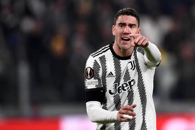 Juventus FC v FC Nantes - UEFA Europa League Dusan Vlahovic of Juventus FC gestures during the UEFA Europa League knockout round play-off leg one football match between Juventus FC and FC Nantes. Turin Italy Copyright: xNicolòxCampox
