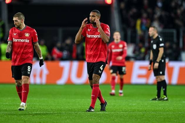 GER, Europa League, Bayer Leverkusen vs AS Monaco 16 02 2023, BayArena , Leverkusen , GER, Europa League, Bayer Leverkusen vs AS Monaco in picture picture shows Jonathan Tah Bayer Leverkusen 4 gestures nordphotoxGmbHx xTeresaxKroeger nordphoto00008