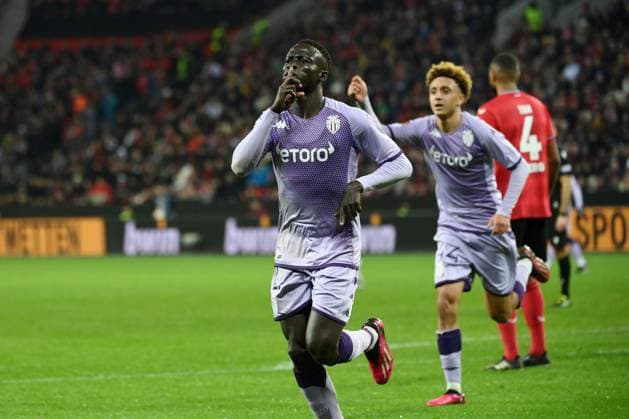 Cheers Krepin Diatta AS Monaco make the 2 2 16 02 2023, football Europa League, season 2022 23, K o rounds play off, Bayer 04 Leverkusen AS Monaco Leverkusen BayArena Nordrhein Westfalen Germany Team2