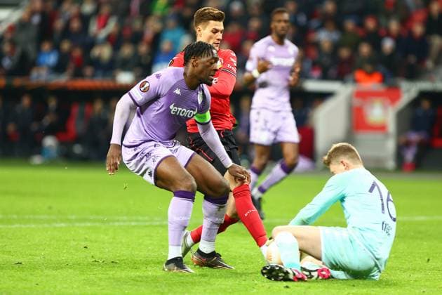 Goal chance for Patrik Schick Bayer 04 Leverkusen Bayer 04 Leverkusen vs AS Monaco, football, UEFA Europa League, knockout round play off first leg, 2022 2023 season, 16 02 2023 Leverkusen North Rhine Westphalia Germany Copyright: xkolbert-press AntxPalmerx