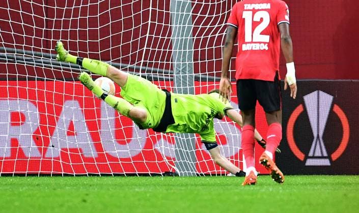 Football, Germany, Men, Europa League, Season 2022 2023, BayArena Leverkusen, Bayer Leverkusen AS Monaco 2 3 Lukas Hradecky LEV without a chance at the goal to 2 3 by Axel Disasi ASM UEFA REGULATES PROHIBIT ANY USE OF PHOTOGRAPHS AS IMAGE SEQUENCES AND OR QUASI VIDEO