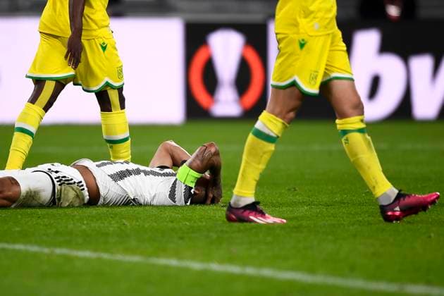 Juventus FC v FC Nantes - UEFA Europa League Danilo Luiz da Silva of Juventus FC looks dejected during the UEFA Europa League knockout round play-off leg one football match between Juventus FC and FC Nantes. Turin Italy Copyright: xNicolòxCampox