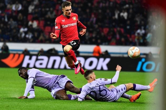 LEVERKUSEN, GERMANY - 16.02.23: Florian Wirtz. The match of match UEFA Europa League Bayer 04 Leverkusen vs AS Monaco FC at Bayarena  Copyright: xVITALIIxKLIUIEVx