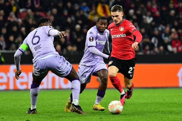 LEVERKUSEN, GERMANY - 16.02.23: Florian Wirtz. The match of match UEFA Europa League Bayer 04 Leverkusen vs AS Monaco FC at Bayarena  Copyright: xVITALIIxKLIUIEVx