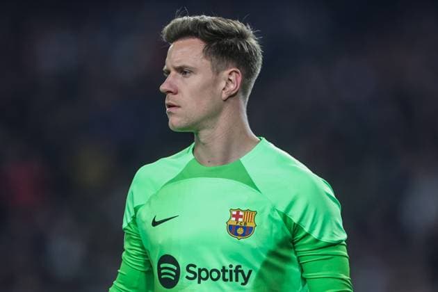 UEFA Europa League Knockout Round Play-Offs Barcelona v Manchester United, ManU Marc-AndrÃ ter Stegen 1 of Barcelona during the UEFA Europa League Knockout Round Play-Offs Barcelona vs Manchester United at Spotify Camp Nou, Barcelona, Spain, 16th February 2023 (Photo by Mark Cosgrove News Images) Barcelona Camp Nou Catalonia Spain Copyright: xMarkxCosgrove NewsxImagesx