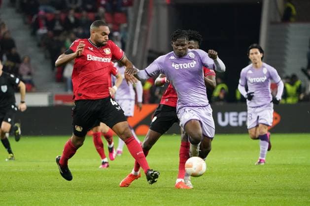 Football,UEFA Europa League 2022 2023, Bayer 04 Leverkusen AS Monaco 16 02 2023, Bayarena Leverkusen, Jonathan Tah, Bayer 04 Leverkusen, Breel Embolo, AS Monaco,