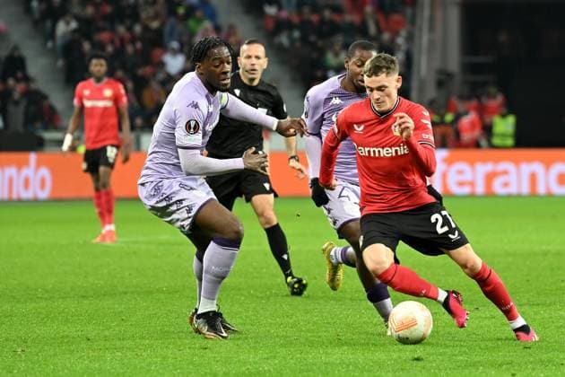 Leverkusen, Bayarena, 16 02 23, GER, Herren, UEFA Europa League, Bayer 04 Leverkusen AS Monaco Bild Florian Wirtz Leverkusen Nur fuer journalistische Zwecke Only for editorial use In accordance with the regulations of the DFL Deutsche Fußball Liga, it is prohibited to exploit or have exploited photographs taken in the stadium and or of the game in the form of sequence images and or video-like photo series DFL regulations prohibit any use of photographs as image sequences and or quasi video Nordrhein Westfalen Germany