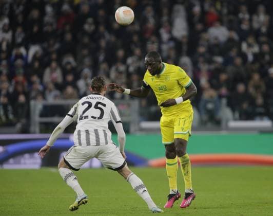 Moussa Sissoko of Fc Nantes during the Uefa Europa League, football match between Juventus Fc and Fc Nantes on 16 February 2023 at Allianz Stadium, Turin, Italy. Photo Ndrerim Kaceli  Copyright: xNderimxKacelix xipa-agency.netx xLivexMediax 0 IPA_IPA36152863