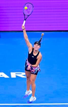 WTA, Tennis Damen Qatar TotalEnergies Open 2023 Jessica Pegula of United States in action during Semifinal match against Maria Sakkari of Greece at the WTA Qatar TotalEnergies Open tennis tournament at the Khalifa International Tennis Complex in Doha, Qatar, 17 February 2023 DOHA Qatar  Copyright: xNoushadxThekkayilx originalFilename:varittyakkal-wtaqatar230217_np3aI.jpg