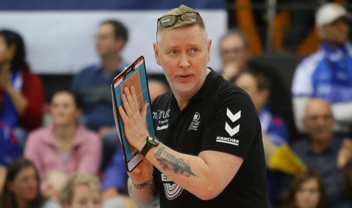 Stuttgart , Bundesliga Volleyball , Allianz MTV Stuttgart vs SC Potsdam , Tore Aleksandersen coach Stuttgart