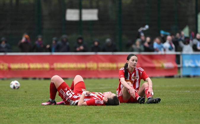 Football, Women, Regionalliga Nordost, Season 2022 2023 14 Matchday , 1 FC Union Berlin FC Viktoria 89 3 4 , v l Dina Orschmann 1 Women 1 FC Union , Sophie Trojahn 1 Women 1 FC Union , Disappointment after the final whistle, 18 02 2023, Copyright: xMatthiasxKochx