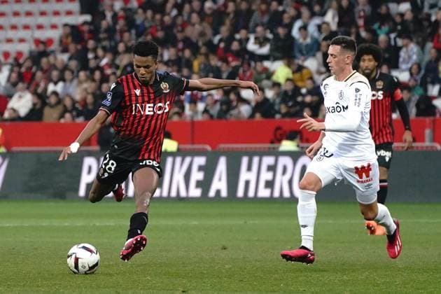 Hicham Boudaoui (OGC Nice) FOOTBALL : OGC Nice vs Stade de Reims - Ligue 1 Ubereats - Nice - 18 02 2023 NorbertScanella Panoramic 