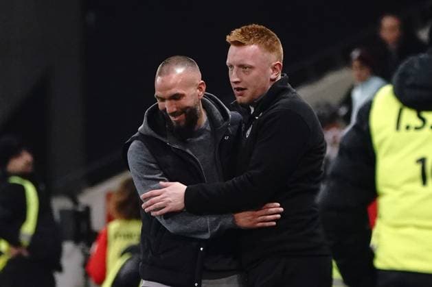 Will Still (entraineur de Stade de Reims) - Didier Digard (entraineur de l™OGC Nice) FOOTBALL : OGC Nice vs Stade de Reims - Ligue 1 Ubereats - Nice - 18 02 2023 NorbertScanella Panoramic 