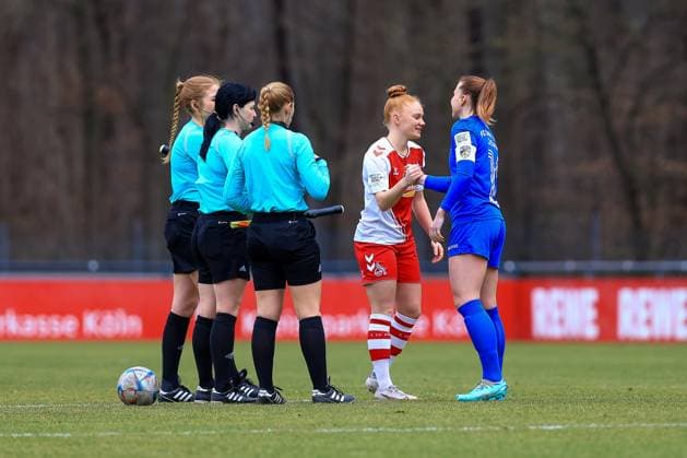 2 Womens Bundesliga 2022 2023, 1 FC Cologne U20 FC Carl Zeiss Jena side choice with Laura Vogt FC U20, 8 and Anja Heuschkel FCC, 14 Cologne RheinEnergie Sportpark, artificial turf North Rhine Westphalia Germany