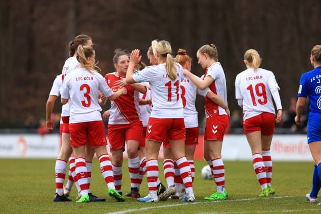 2 Women Bundesliga 2022 2023, 1 FC Cologne U20 FC Carl Zeiss Jena goal celebration 1 FC Cologne U20 Cologne RheinEnergie Sportpark, artificial turf North Rhine Westphalia Germany