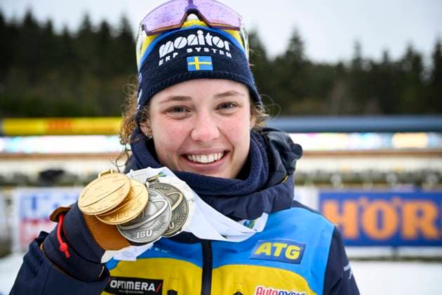 Bilder des Jahres 2023, Sport 02 Februar Bilder des Jahres 2023, Sport 02 Februar Sport Themen der Woche KW07 Sport Bilder des Tages OBERHOF 20230219 Sveriges Hanna Öberg med sina medaljer efter damernas masstart, 12,5 km där Hanna tog guld och som avslutar skidskytte-VM i tyska Oberhof. Oberhof Tyskland x10040x *** OBERHOF 20230219 Swedens Hanna Öberg with her medals after the womens mass start, 12.5 km where Hanna won gold and which ends the Biathlon World Cup in German Oberhof Oberhof Germany x10040x,  Copyright: xAndersxWiklund TTx SKIDSKYTTE-VM 2023