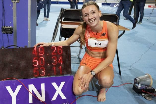 Bilder des Jahres 2023, Sport 02 Februar Sport Themen der Woche KW07 Sport Bilder des Tages APELDOORN - Femke Bol with world record in the 400m during the second day of the Dutch indoor athletics championships. ANP OLAF KRAAK netherlands out - belgium out Apeldoorn xVIxxIVx 463134077 originalFilename: 0203083891st.jpg