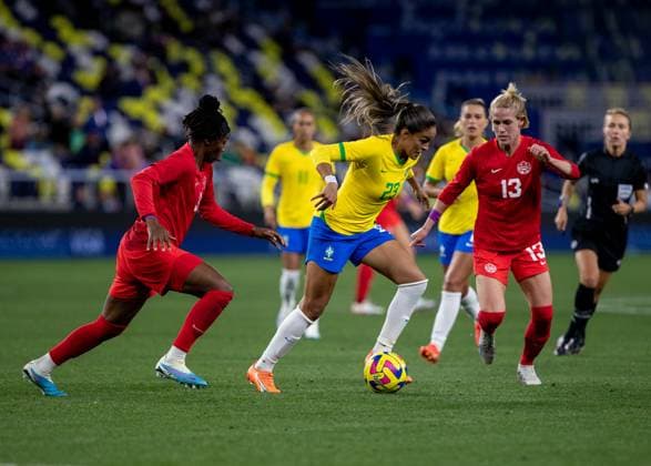 Nashville, USA, February 19th 2023: Gabi Nunes (23 Brazil) in action during the She Believes Cup game between Brazil and Canada at GEODIS Park in Nashville, TN (Georgia Soares SPP) Copyright: xGeorgiaxSoares SPPx spp-en-GeSo-A63I4224