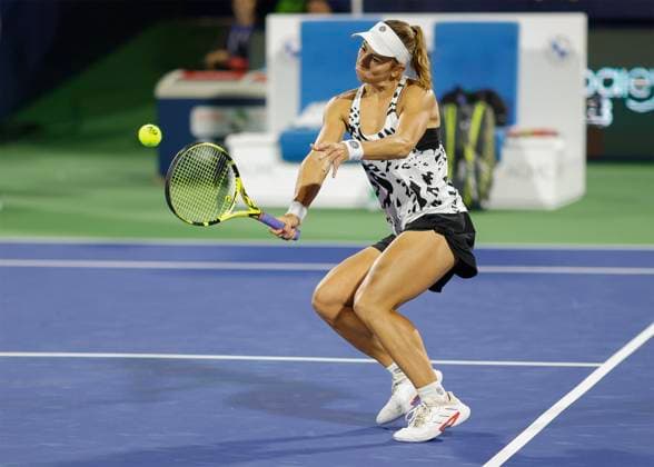 Julia Grabher Tennis Dubai Tennis Championships 2023 WTA Dubai Duty Free Tennis Stadium Dubai United Arab Emirates 20 February 2023 Copyright: xJuergenxHasenkopfx
