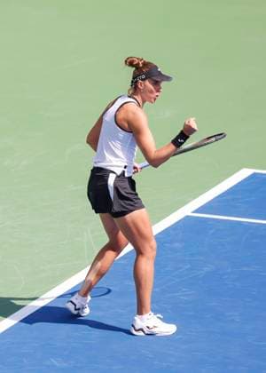 Beatriz Haddad Maia makes fist and cheers,jubilation,joy,emotion Copyright: xJuergenxHasenkopfx