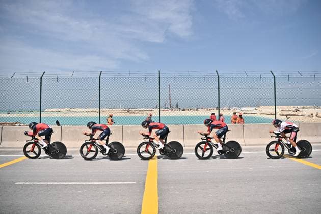 Sport Themen der Woche KW08 Sport Bilder des Tages Foto Marco Alpozzi LaPresse 21 Febbraio 2023 - Abu Dhabi, UAE - ciclismo - UAE Tour - AD PORTS GROUP STAGE - Seconda Tappa, Team Time Trial - da Khalifa Port a Khalifa Port - 17,2 KM Nella foto: INEOS GRENADIERS TEAM February 21, 2023 Abu Dhabi, UAE - sport, cycling - UAE Tour - AD PORTS GROUP STAGE - Team Time Trial (TTT) Second Stage from Khalifa Port to Khalifa Port 10,5 Miles - In the pic: INEOS GRENADIERS TEAM  Copyright: xMarcoxAlpozzi LaPressex