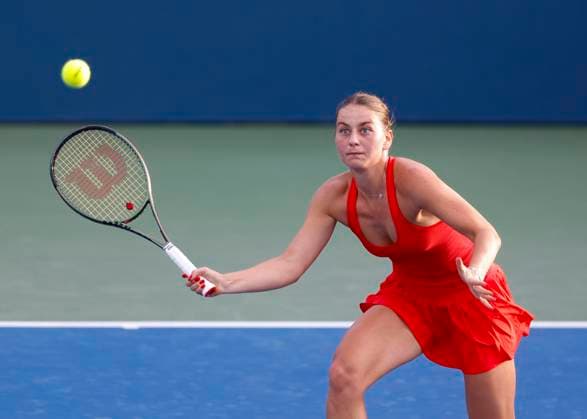 Marta Kostyuk Tennis Dubai Tennis Championships 2023 WTA Dubai Duty Free Tennis Stadium Dubai United Arab Emirates 21 February 2023 Copyright: xJuergenxHasenkopfx