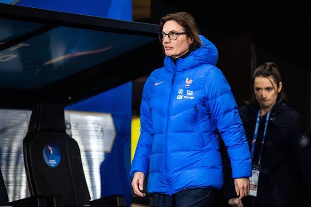 230221 Head coach Corinne Diacre of France ahead of the international friendly football match between France and Norway on February 21, 2023 in Angers Photo Emma Wallskog BILDBYRAN COP 320 EW0166 fotbol football soccer fotball training country international friendly francrike norge norway lady bbeng,  Copyright: EMMAxWALLSKOG BB230221BB652