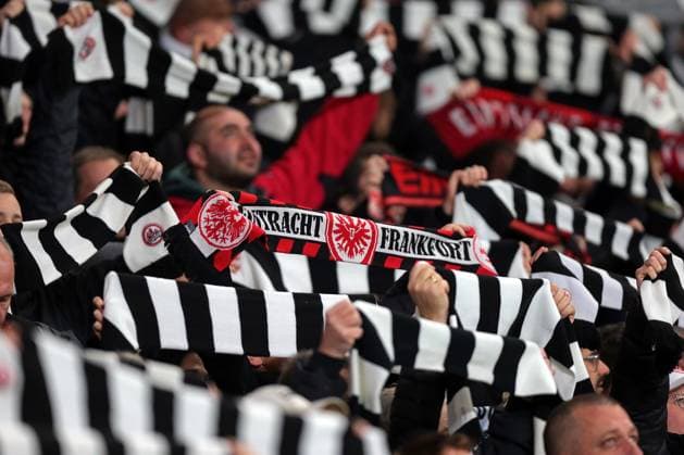 21 02 2023, xovx, soccer UEFA Champions League, Eintracht Frankfurt SSC Napoli Frankfurt fans DFL DFB REGULATIONS PROHIBIT ANY USE OF PHOTOGRAPHS as IMAGE SEQUENCES and or QUASI VIDEO emspor Frankfurt