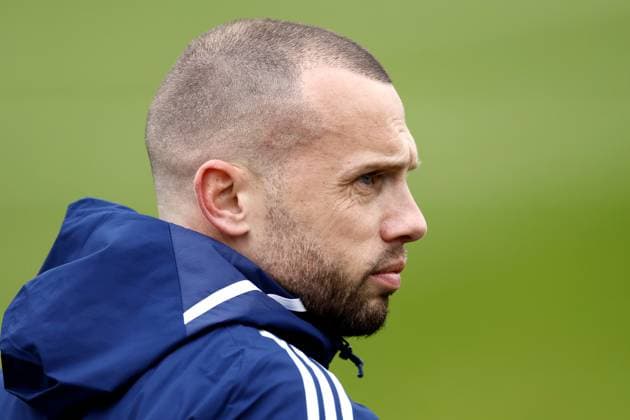 AMSTERDAM - Ajax coach John Heitinga during a training session prior to the UEFA Europa League play-off match between FC Union Berlin and Ajax Amsterdam at sportpark de Toekomst on February 22, 2023 in Amsterdam, Netherlands. ANP KOEN VAN WEEL UEFA Europa League Play-off MD-1 2022 2023 xVIxANPxSportx xxANPxIVx 463316517 originalFilename: 463316517.jpg