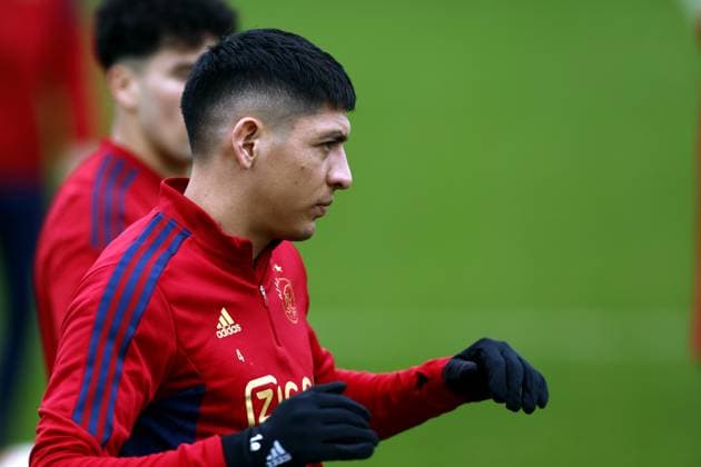 AMSTERDAM - Edson Alvarez of Ajax during a training session ahead of the UEFA Europa League play-off match between FC Union Berlin and Ajax Amsterdam at sportpark de Toekomst on February 22, 2023 in Amsterdam, Netherlands. ANP KOEN VAN WEEL UEFA Europa League Play-off MD-1 2022 2023 xVIxANPxSportx xxANPxIVx 463316838 originalFilename: 463316838.jpg