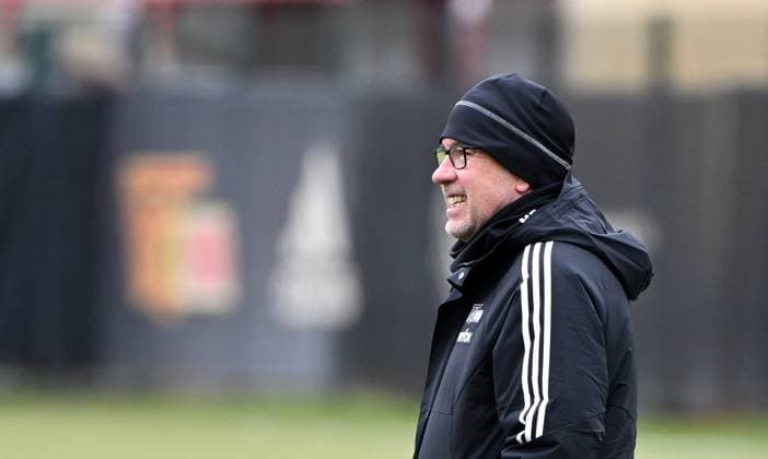 Football, men, season 2022 2023, Europa League, 1 FC Union Berlin, training before the match against Ajax Amsterdam, coach Urs Fischer 1 FC Union Berlin , 22 02 2022, Copyright: xMatthiasxKochx
