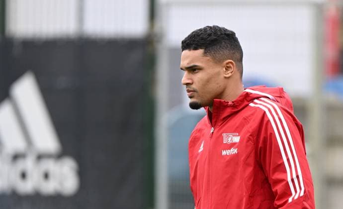 Football, men, season 2022 2023, Europa League, 1 FC Union Berlin, training before the match against Ajax Amsterdam, Danilho Doekhi 1 FC Union Berlin , 22 02 2022, Copyright: xMatthiasxKochx