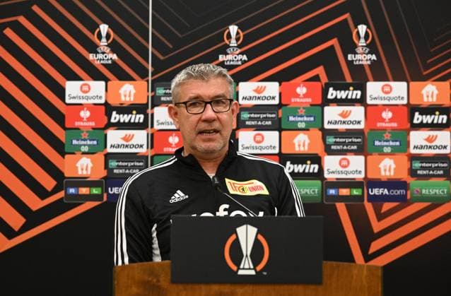 Football, men, season 2022 2023, Europa League, 1 FC Union Berlin, press conference before the match against Ajax Amsterdam, coach Urs Fischer 1 FC Union Berlin , 22 02 2022, Copyright: xMatthiasxKochx