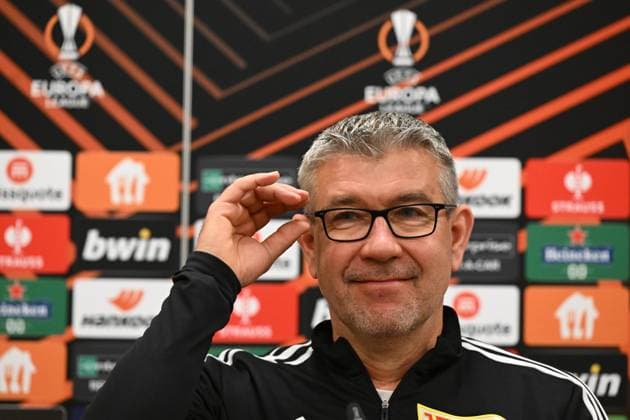 Football, men, season 2022 2023, Europa League, 1 FC Union Berlin, press conference before the match against Ajax Amsterdam, coach Urs Fischer 1 FC Union Berlin , 22 02 2022, Copyright: xMatthiasxKochx