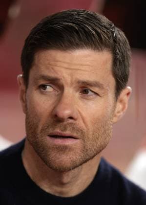Monaco, Monaco, 23rd February 2023. Xabi Alonso Head coach of Bayer Leverkusen looks on prior to kick off in the UEFA Europa League match at Stade Louis II, Monaco. Picture credit should read: Jonathan Moscrop Sportimage EDITORIAL USE ONLY. No use with unauthorised audio, video, data, fixture lists, club league logos or live services. Online in-match use limited to 120 images, no video emulation. No use in betting, games or single club league player publications. SPI-2233-0001