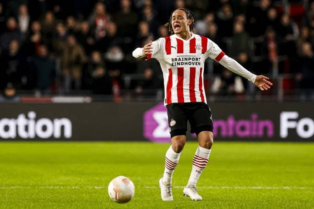 EINDHOVEN, 23-02-2023. Philips Stadion, Stadium of PSV. Europa League season 2022-2023. Second leg PSV - Sevilla, PSV player Xavi Simons PSV - Sevilla  x19994785x Copyright: