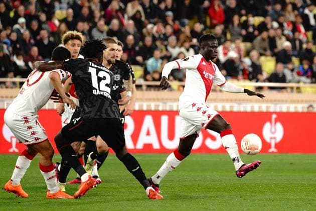 KrÃ pin Diatta (AS Monaco) FOOTBALL : AS Monaco vs Bayer 04 Leverkusen - League Europa - Monaco - 23 02 2023 NorbertScanella Panoramic 